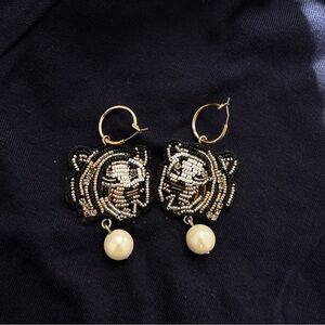J. Crew Tiger Beaded Earrings